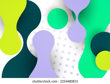 Abstract overlay shapes. Wavy shapes, flowing elements, flow lines. Trendy futuristic design for banner, flyer, poster, logo. Vector illustration.