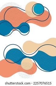 Abstract overlay shapes. Wavy shapes, flowing elements, flow lines. Trendy futuristic design for banner, flyer, poster, logo. Vector illustration.