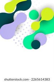 Formas de superposición abstractas. Formas onduladas, elementos fluidos, líneas de flujo. Diseño futurista de moda para banner, volante, afiche, logo. Ilustración vectorial.