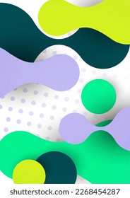 Abstract overlay shapes. Wavy shapes, flowing elements, flow lines. Trendy futuristic design for banner, flyer, poster, logo. Vector illustration.