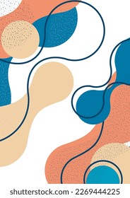 Formas de superposición abstractas. Formas onduladas, elementos fluidos, líneas de flujo. Diseño futurista de moda para banner, volante, afiche, logo. Ilustración vectorial.