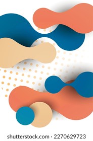 Formas de superposición abstractas. Formas onduladas, elementos fluidos, líneas de flujo. Diseño futurista de moda para banner, volante, afiche, logo. Ilustración vectorial.