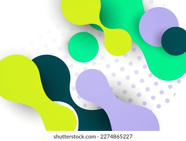 Abstract overlay shapes. Wavy shapes, flowing elements, flow lines. Trendy futuristic design for banner, flyer, poster, logo. Vector illustration.