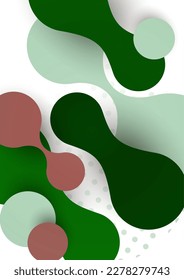 Formas de superposición abstractas. Formas onduladas, elementos fluidos, líneas de flujo. Diseño futurista de moda para banner, volante, afiche, logo. Ilustración vectorial.