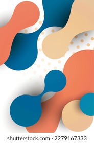 Formas de superposición abstractas. Formas onduladas, elementos fluidos, líneas de flujo. Diseño futurista de moda para banner, volante, afiche, logo. Ilustración vectorial.
