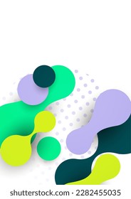 Abstract overlay shapes. Wavy shapes, flowing elements, flow lines. Trendy futuristic design for banner, flyer, poster, logo. Vector illustration.