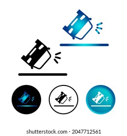 Abstract Overturned Car Icon Set