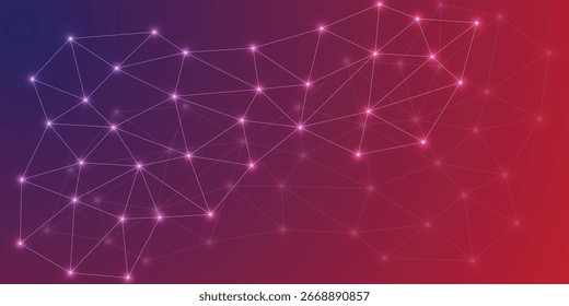 Abstrato agora poli fundo de tecnologia futurista digital. Business Global Connection, ponto de conexão de rede abstrato, linhas, isolado no plano de fundo. Plano de Fundo de Pontos Conectados. 