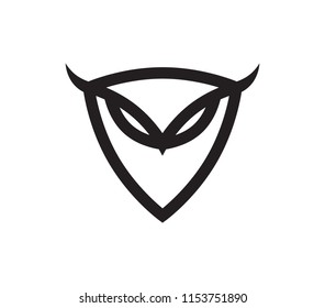 Abstract Owl Emblem. Isolated Vector Illustration