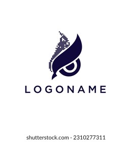 abstract owl eye logo design vector