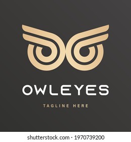 Abstract owl eyes logo, smart brain mind icon,sign education,symbol technology business company.Vector illustration