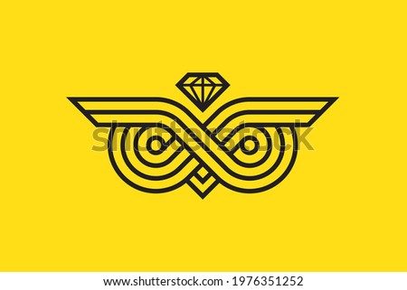 abstract owl head infinity diamond logo design high resolution and editable file