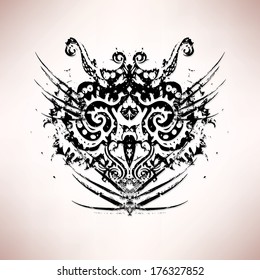 Abstract owl head  retro vector illustration