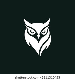 Abstract Owl Head Silhouette Vector Logo