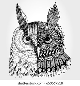 Abstract owl illustration, Vector