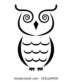 Abstract owl. Isolated on white background. 