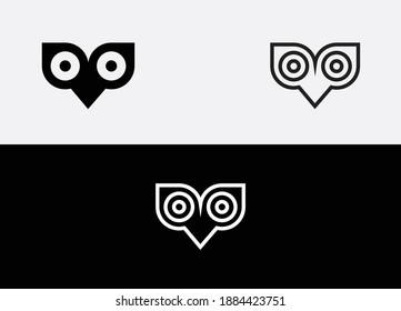 Abstract owl logo design template