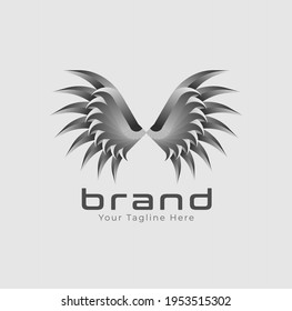 Abstract Owl Logo, silver owl isolated on white background, usable for business or  company logos,  design logo  template, vector illustration