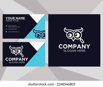 Abstract owl logo suitable for company with business card template