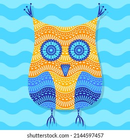 Abstract owl mandala decorative design