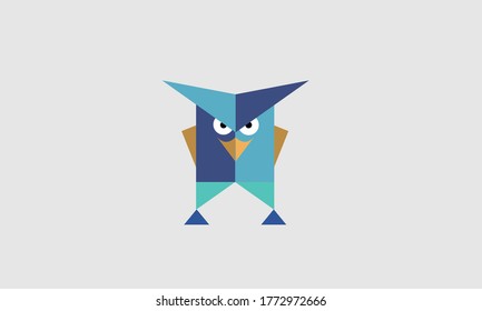 abstract owl mascot vector logo template