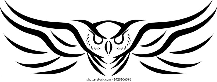 Abstract owl outline hand drawn bird vector design