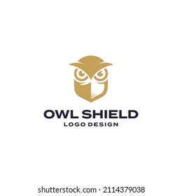 Abstract owl shield safety security logo design Premium