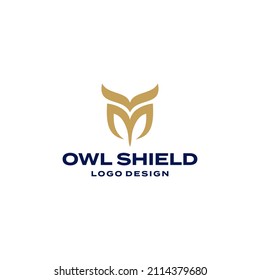 Abstract owl shield safety security logo design Premium