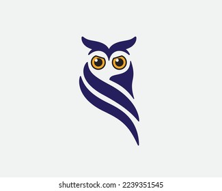 Ilustración gráfica del vector del owl abstracto. Icono de símbolo de búho abstracto. Símbolo búho que se cubre con ala. Plantilla de logotipo de búho aislada en fondo blanco.