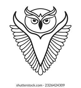 Abstract owl vector icon design. Wise bird flat icon.