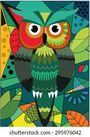 Abstract owl wise bird