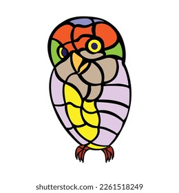 Resumen de la ilustración Owl.Vector aislada en el fondo blanco.
