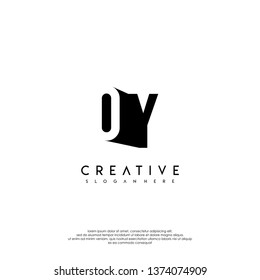 abstract OY logo letter in shadow shape design concept
