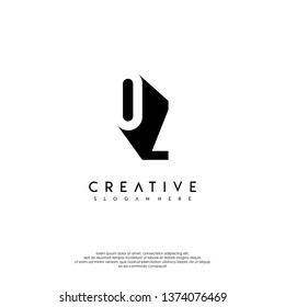 abstract OZ logo letter in shadow shape design concept