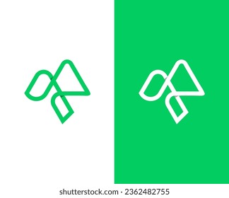 Abstract p with leaf modern logo design, lIne art leaf logo design, leaf modern logo, p abstract logo