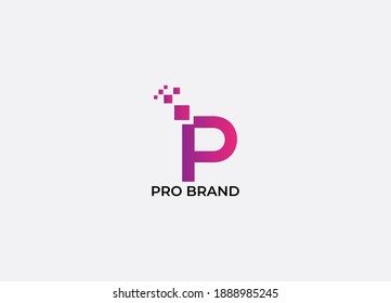 Abstract P letter initial modern logo design template