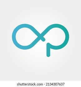 Abstract A and P letter limitless infinity logo