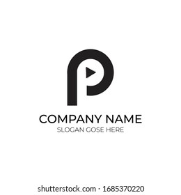 Abstract p letter logo  