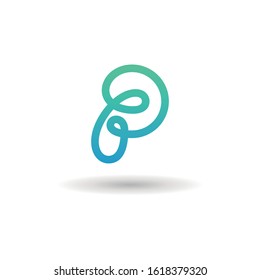 abstract p letter logo design