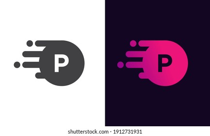 Abstract P Letter logo design with bubble. Technology logo design with  P letter minimal and modern concept vector