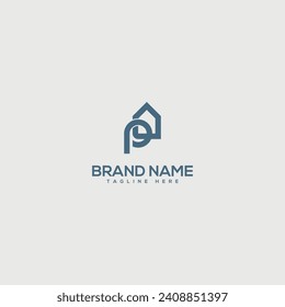 Resumen del diseño del logotipo de la letra R. Construcción, casa, inmueble, inmueble, propiedad para vector elegante.