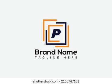 Abstract P letter modern initial logo design