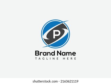 Abstract P letter modern initial logo design