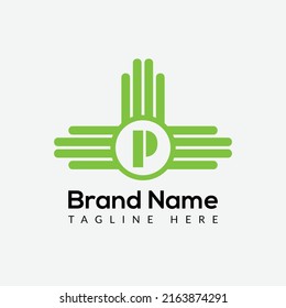 Abstract P letter modern initial logo design