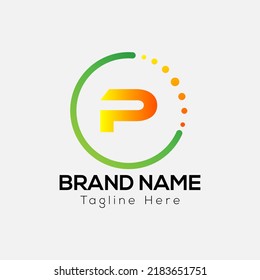 Abstract P letter modern initial logo design with bubble icon.