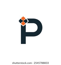 Abstractas diseño inicial del logotipo de la letra P