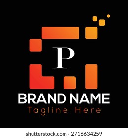 Diseño de logotipo de letras iniciales modernas de letra P Abstractas