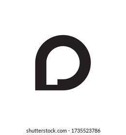 abstract P letter negative space design vector