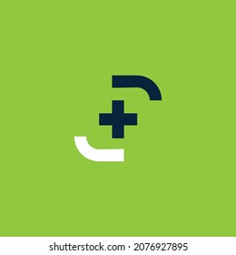 Abstract P letter with Plus Sign