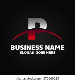 Abstract P letter vector logo icon template